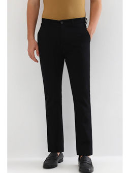 Allen Solly - Men Black Regular Fit Solid Casual Trouser