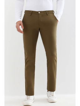 Allen Solly - Men Brown Slim Fit Solid Casual Trouser