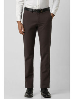 Van Heusen - Men Brown Solid Slim Fit Trouser