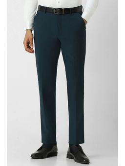 Van Heusen - Men Green Solid Regular Fit Trouser