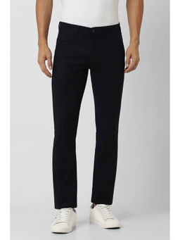Van Heusen - Men Black Solid Slim Fit Trouser