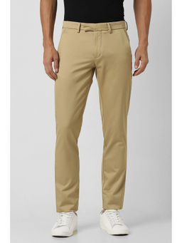 Van Heusen - Men Beige Solid Slim Fit Trouser