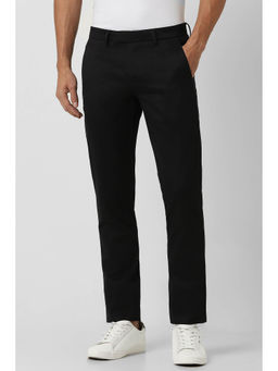 Van Heusen - Men Black Solid Slim Fit Trouser