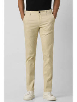 Van Heusen - Men Beige Solid Slim Fit Trouser