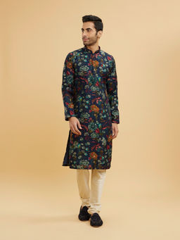 Twamev - Dark Blue Elegance Kurta & Churidar For Men