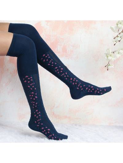 Womens Muticolor Designer Knee High Socks