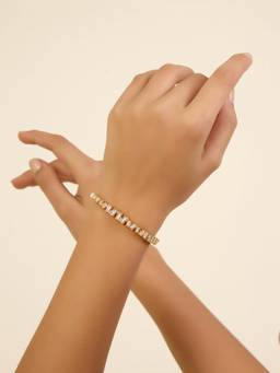 Isharya - White Abstract Tennis Bracelet