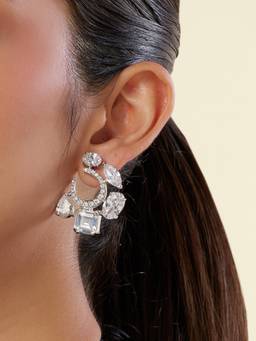 Isharya - White Riviera Diamante Botox Earrings