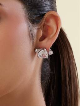 Isharya - White Sirein Diamante Botox Studs Earrings
