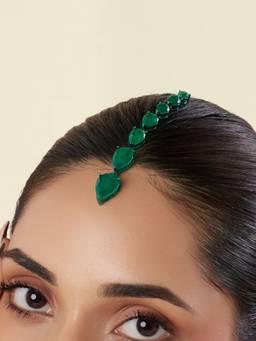 Isharya - Green Emeraldine Botox Maang Tikka