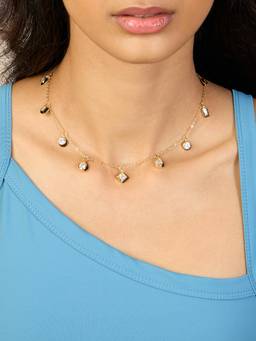 Isharya - White Drops Stationed Necklace