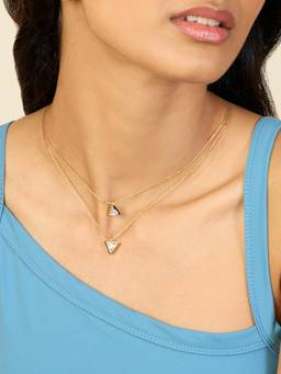 Isharya - White Triangles Layered Necklace