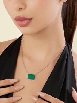 Isharya - Green Emerald Botox Pendant Necklace