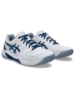ASICS - Men Gel-Dedicate 8 White Mako Navy Blue Tennis Shoes
