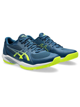 ASICS - Men Solution Swift Ff 2 Mako Navy Blue Safety Yellow Tennis Shoes