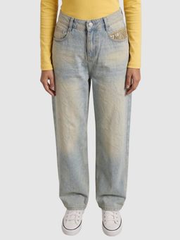 Global Republic - Blue Embellished Sequined Loose Fit Jeans