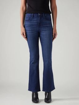 Levi's - Navy Blue Solid Plain Bootcut Fit Jeans