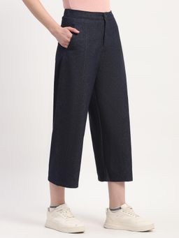 Global Republic - Navy Blue Solid Plain Loose Fit Jeans