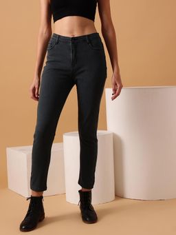 STREET 9 - Grey Solid Plain Skinny Fit Jeans