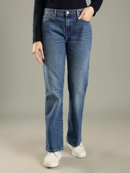 Tommy Hilfiger - Blue Solid Plain Straight Fit Jeans