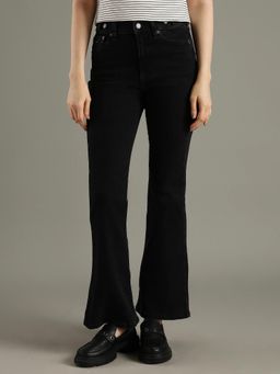 Tommy Hilfiger - Black Solid Plain Bootcut Fit Jeans