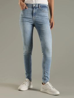 Tommy Hilfiger - Blue Solid Plain Skinny Fit Jeans