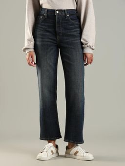 Tommy Hilfiger - Navy Blue Solid Plain Straight Fit Jeans