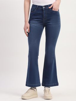 Global Republic - Blue Solid Plain Bootcut Fit Jeans