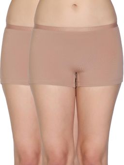 Zivame - Beige Medium Rise Full Coverage Boyshorts (Pack of 2)