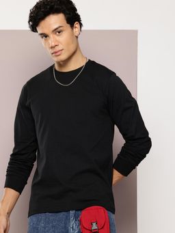 DILLINGER - Mens Regular Fit Long Sleeve Plain Black T-Shirt