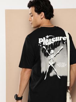 Difference of Opinion - Mens Oversized Half Sleeve Printed Black T-Shirt