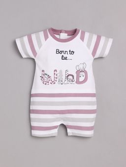 BABY GO - Boys Purple Cotton Stripes Romper