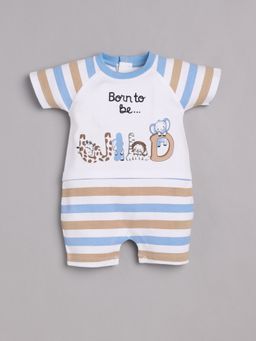 BABY GO - Boys Blue Cotton Stripes Romper