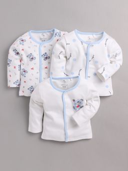 BABY GO - Girls White Cotton Printed T-Shirt (Pack of 3)