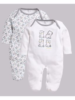 BABY GO - Girls Multi-Color Cotton Printed Romper (Pack of 2)