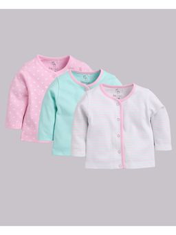 BABY GO - Girls Multi-Color Cotton Printed T-Shirt (Pack of 3)