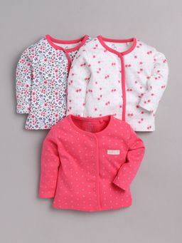 BABY GO - Girls Multi-Color Cotton Floral T-Shirt (Pack of 3)
