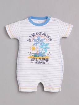 BABY GO - Boys Blue Cotton Printed Romper