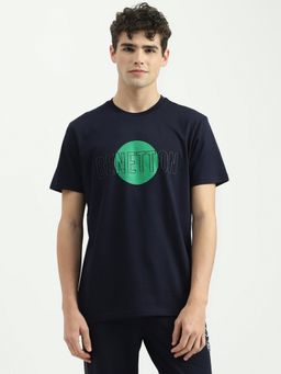 United Colors of Benetton - Blue Regular Fit Round Neck Printed T-Shirt