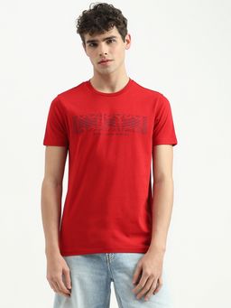 United Colors of Benetton - Red Regular Fit Round Neck Printed T-Shirt