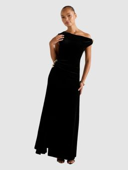 Forever New - Women Black One Shoulder Maxi Dress
