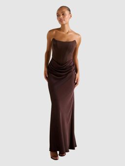 Forever New - Women Brown Solid Maxi Dress