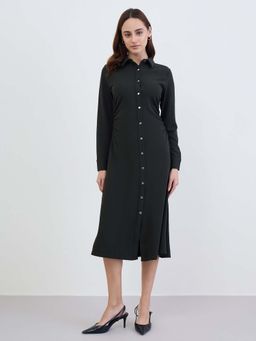 Styli - Women Black Solid Midi Dress