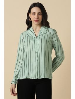 Allen Solly - Women Green Stripe Long Sleeves Shirt