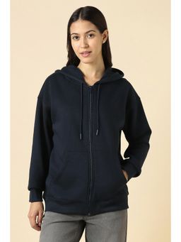 Allen Solly - Women Navy Blue Solid Hoodie