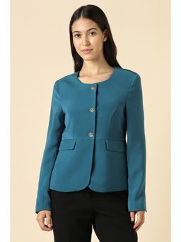 Allen Solly - Women Teal Solid Formal Top