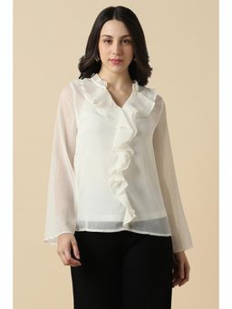 Allen Solly - Women Cream Solid Casual Top