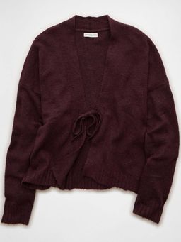 American Eagle - Women Maroon Solid Cardigan