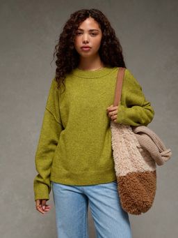 American Eagle - Women Green Solid Sweater
