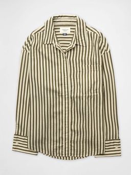 American Eagle - Women Green Striped Shirt